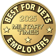 Best for Vets Employers 2025 – Military Times gold badge