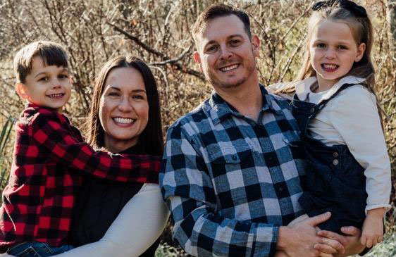 Erin with her husband and two children.